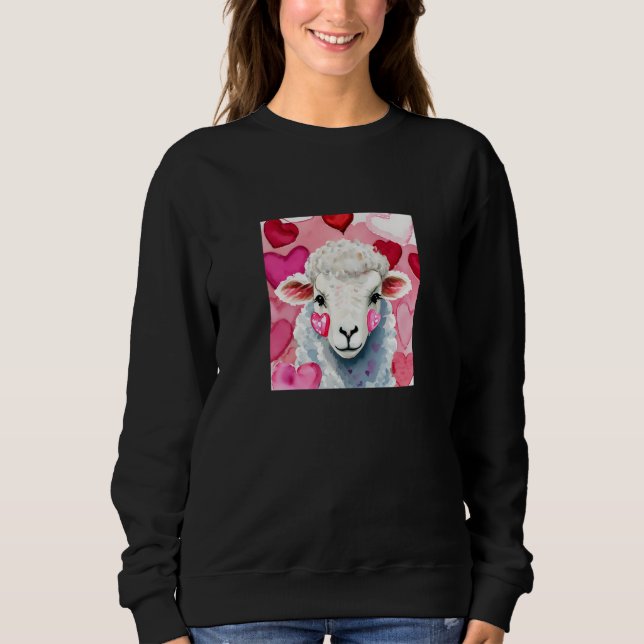 Sweatshirt Valentine's Day Love Heart Sheep Girlfriend Fiancé (Devant)