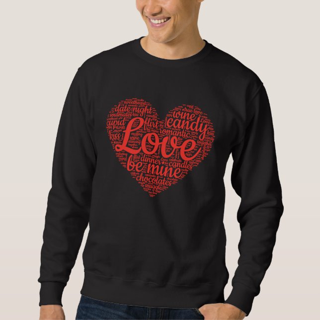 Sweatshirt Valentine's Day Love Words Heart Cute Couple's Mat (Devant)