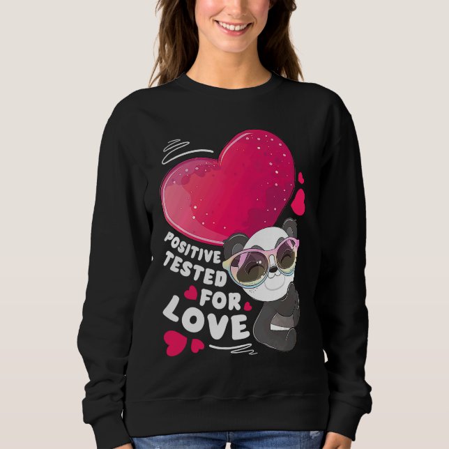 Sweatshirt Valentine's day panda with heart (Devant)