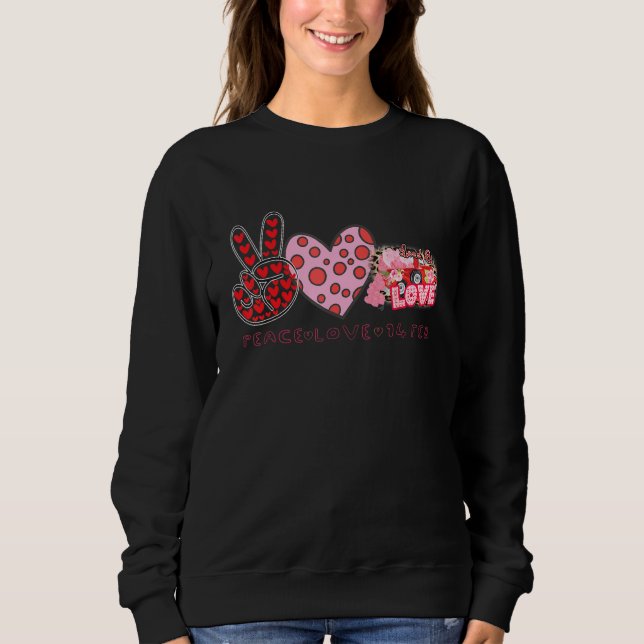 Sweatshirt Valentine's Day Peace Sign Love 60's 70's Hippie (Devant)