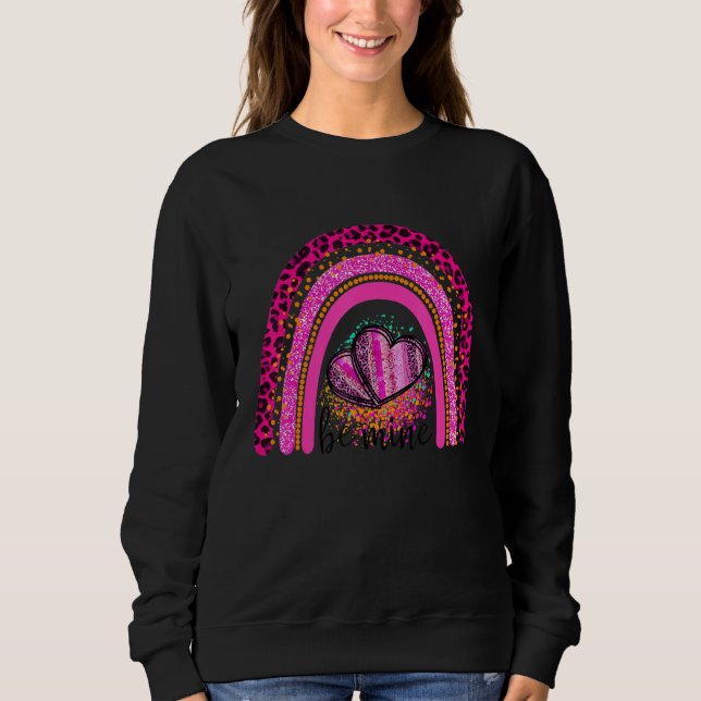 Sweatshirt Valentine's Day Rainbow Leopard Sweet Rainbow_3 (Devant)
