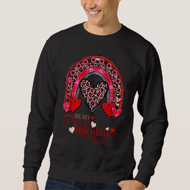 Sweatshirt Valentines Day Rainbow Lip Heart Leopard Girls Wom (Devant)