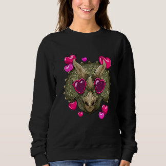 Sweatshirt Valentines Day Triceratops Heart Couples Love Day 