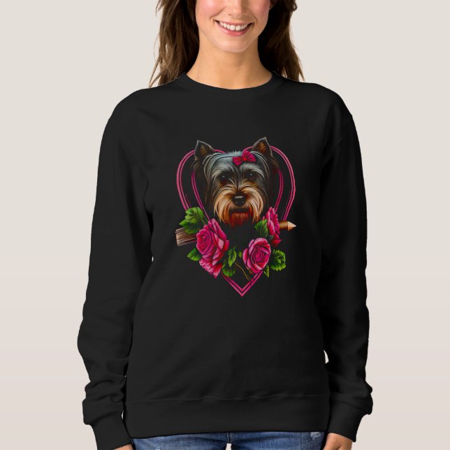 Sweatshirt Valentine's day Yorkshire Terrier Dog Valentine  3 (Devant)