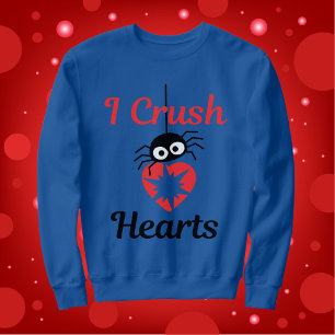 Sweatshirt Valentine's I Crush Hearts mignon araignée  