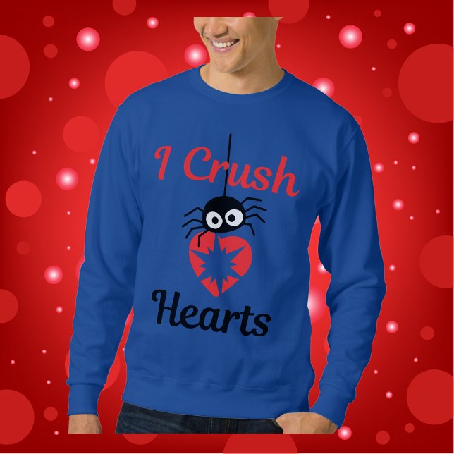Sweatshirt Valentine's I Crush Hearts mignon araignée | (Créateur téléchargé)