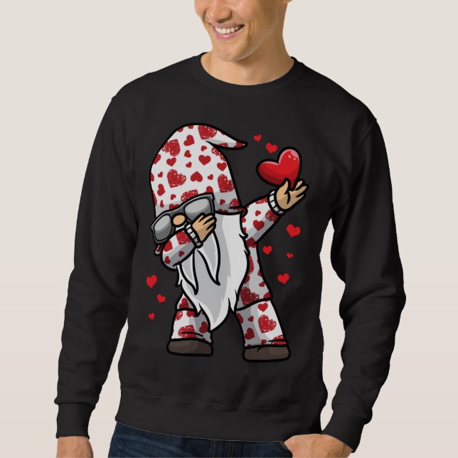 Sweatshirt Valentines Jour Gnomes Plaid Et Coeurs Aimer Cadea (Devant)