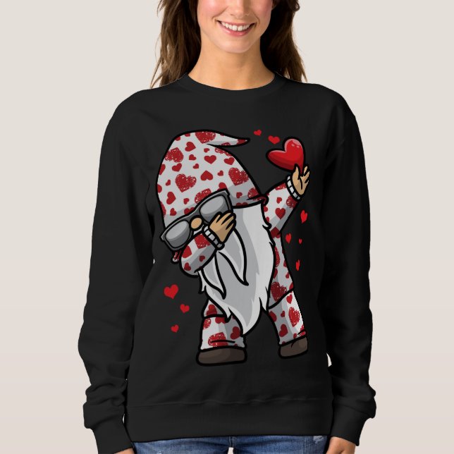 Sweatshirt Valentines Jour Gnomes Plaid Et Coeurs Aimer Cadea (Devant)
