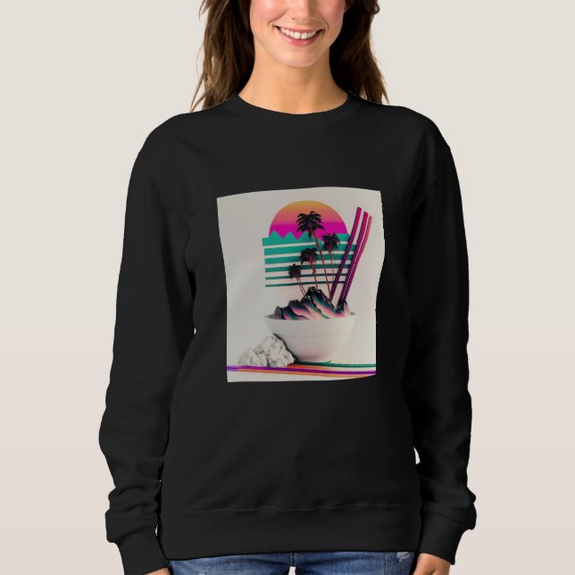 Sweatshirt Vaperwave Aesthetic Glitch Retrowave Synthwave  1 (Devant)
