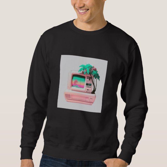 Sweatshirt Vaperwave Aesthetic Glitch Retrowave Synthwave  12 (Devant)