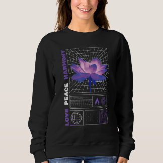Sweatshirt Vaporwave Amour, Paix, Harmonie Japonaise Esthétiq