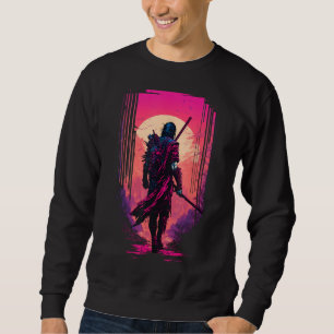 Sweatshirt Vaporwave esthétique rétro Cyberpunk Samurai Chemi