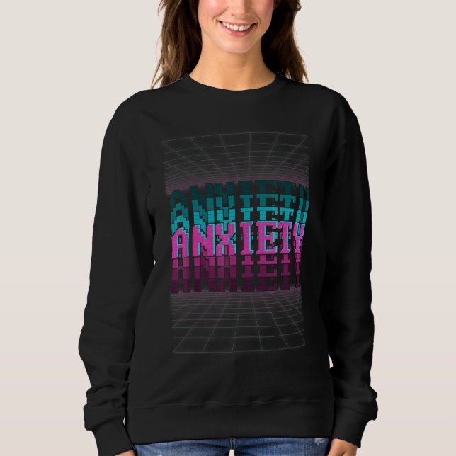 Sweatshirt Vaporwave rétro rétro, étincelante d'anxiété de la (Devant)