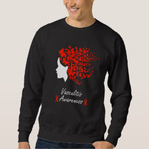 Sweatshirt Vasculitis Awareness Women Butterflies Hair Ribbon