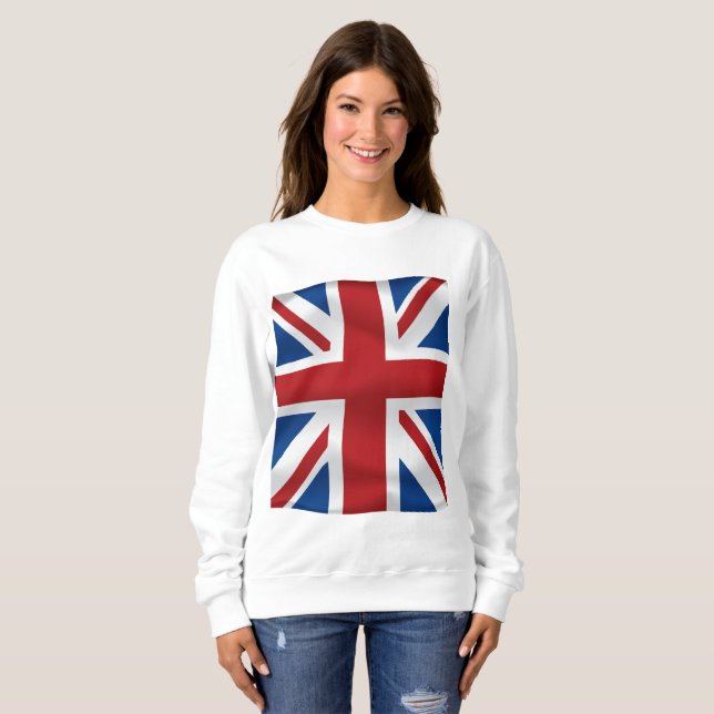 Sweatshirt Vecteur ondulant le drapeau national britannique (Devant entier)