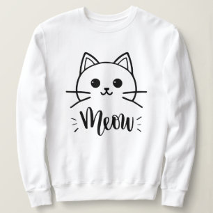 Sweatshirt Vector drôle de chat de dessin animé. Imprimer pou