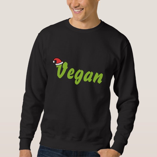Sweatshirt Vegan avec Casquette de Noël. (Devant)