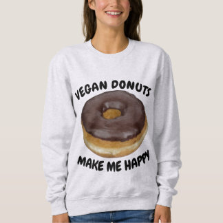 SWEATSHIRT VEGAN DONUTS MAKE ME HAPPY