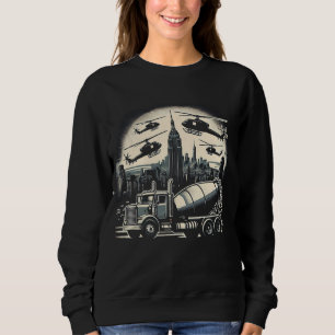 Sweatshirt Véhicules de construction de camions à ciment