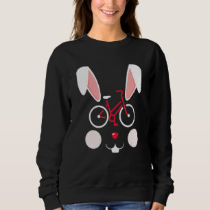 Sweatshirt Vélo Bunny Pâques Vélo Visage Costume Drôle Ea