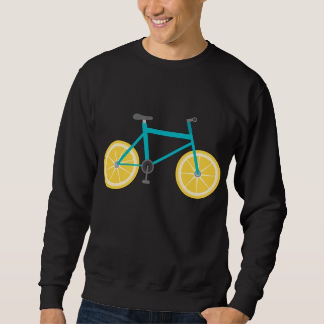 Sweatshirt Vélo Fruit Citron Roues Vélo Drôle Nourriture Vélo (Devant)