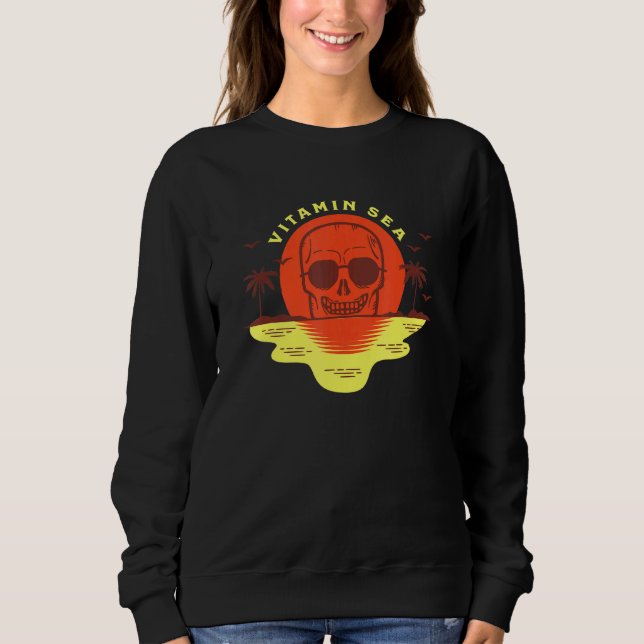 Sweatshirt Vélo Vitamin Sea Skull Vélo Summer Pays Biki (Devant)