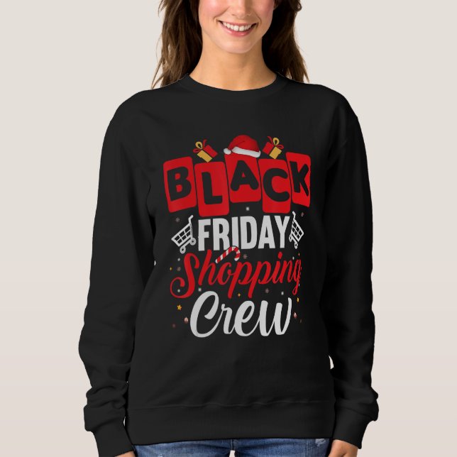 Sweatshirt Vendredi Équipe Shopping Noël Black Shopping Fami (Devant)