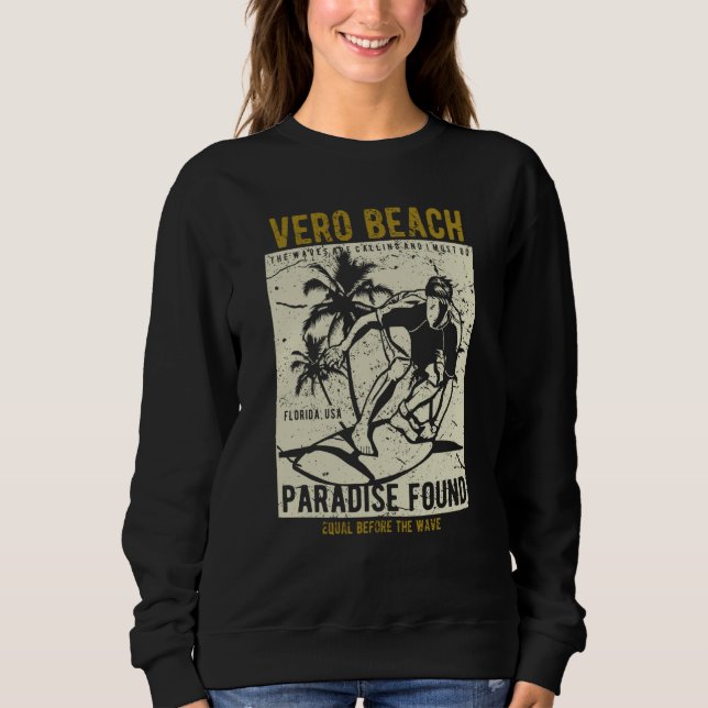 Sweatshirt Vero Beach Florida Retro Distressed Style Souvenir (Devant)
