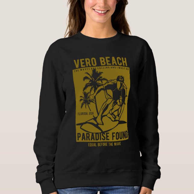 Sweatshirt Vero Beach Florida Retro Style Souvenir  4 (Devant)