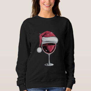 Sweatshirt Verre à vin rouge Noël drôle de Noël Xmas