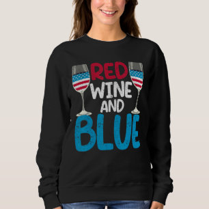 Sweatshirt Verres rouges blancs bleus Red Wine & Blue 4 juill