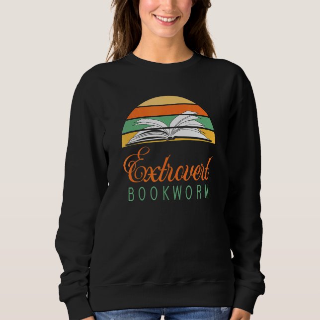Sweatshirt Vers de livre Extrovert - Lecture amusante du livr (Devant)