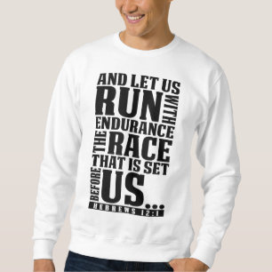 Sweatshirt Verset Bible Chrétienne, Courons Avec Endurance Ru