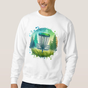 Sweatshirt Vert et Bleu Disque Golf Thème