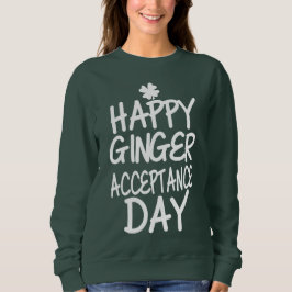 Sweatshirt Vert heureux de jour d'acceptation de gingembre