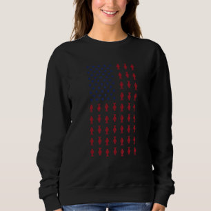 Sweatshirt Vêtements de pêche patriotiques drapeau États-Unis