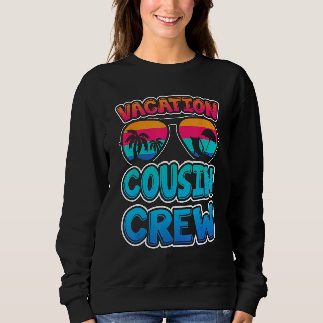 Sweatshirt Vêtements Rétro Vacances d'Été Famille Équipage Co (Devant)
