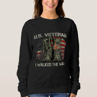 Sweatshirt Vétéran américain J'ai marché le chemin Drapeau pa