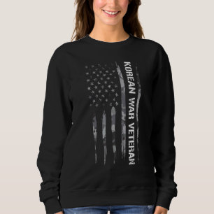 Sweatshirt Vétéran de la guerre de Corée Drapeau américain