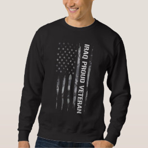 Sweatshirt Vétéran Irak Vétéran fier Drapeau américain