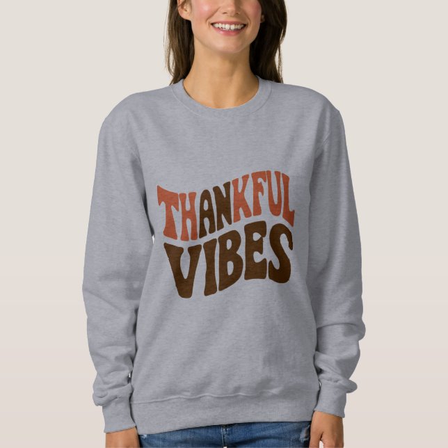 Sweatshirt Vibes de remerciement Thanksgiving Vintage Merci (Devant)
