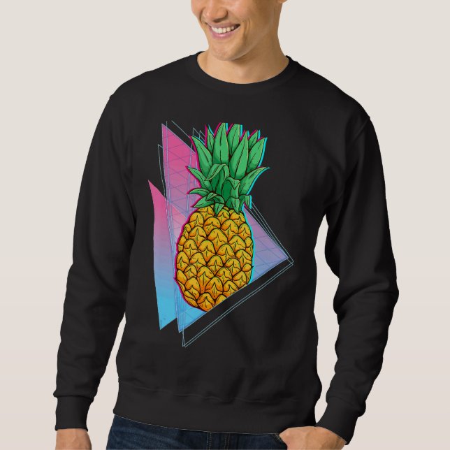 Sweatshirt Vibes d'été de l'ananas tropicale Synthwave 90s Va (Devant)