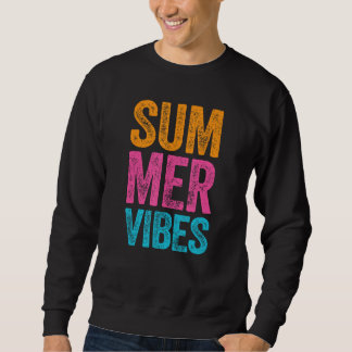 Sweatshirt Vibes d'été rétro Citations drôles de vacances à l
