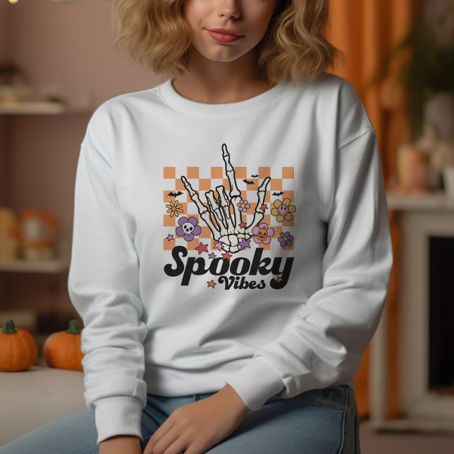 Sweatshirt Vibes Éffrayantes d'Halloween (Créateur téléchargé)