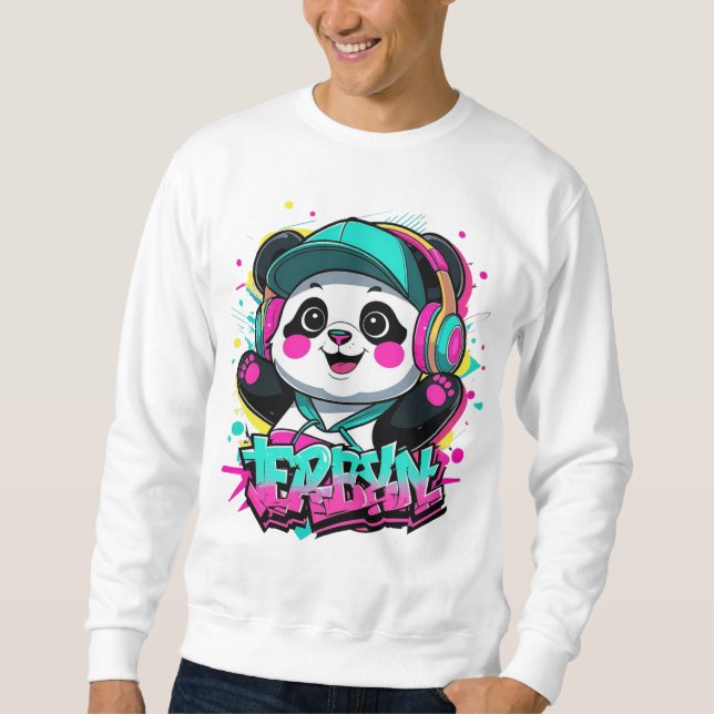Sweatshirt Vibes Panda ‏ urbaines (Devant)