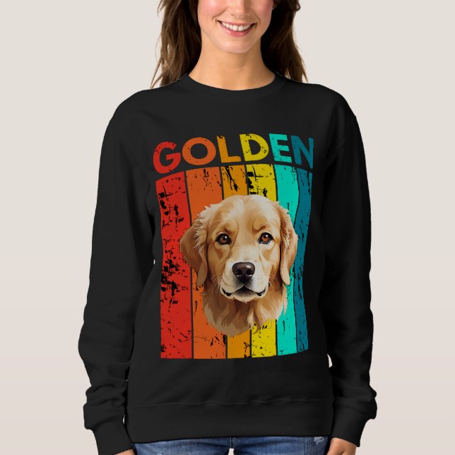 Sweatshirt Vibrant Golden Retriever Retro Design (Devant)