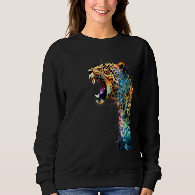 Sweatshirt Vibrant Jungle Majesty Leopard (Devant)