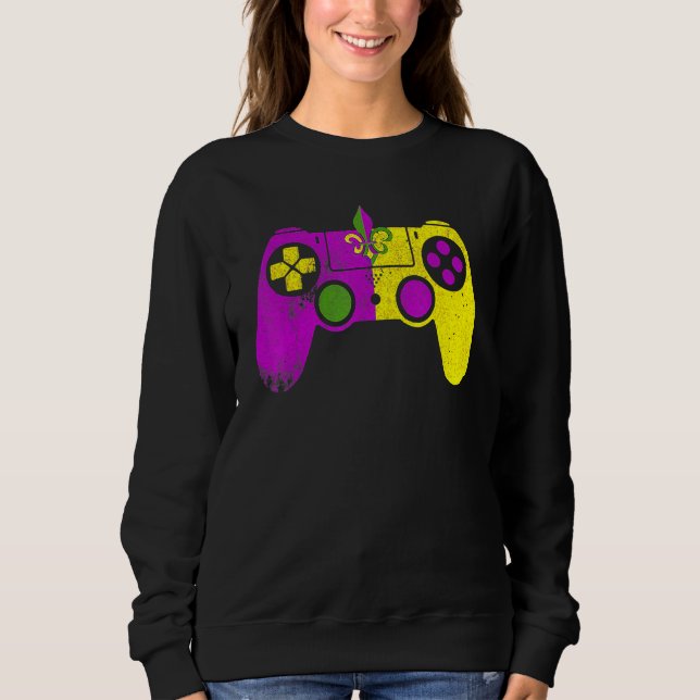 Sweatshirt Video Game Controller Mardi Gras Carnival Mask Fle (Devant)