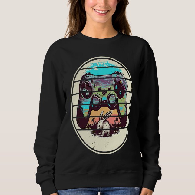 Sweatshirt Video Game Easter Bunny Gaming Controller Gamer Bo (Devant)