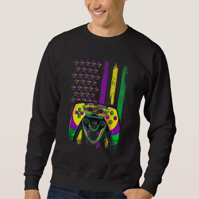 Sweatshirt Video Game Flag Beads Kids Mardi Gras Shirts, Game (Devant)